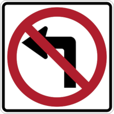 no left turn sign